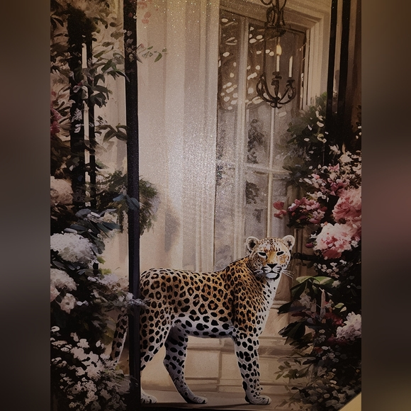 🔥Leopard Glitter Canvas Glamor Home Decor  Wall Art - Picture 6 of 7